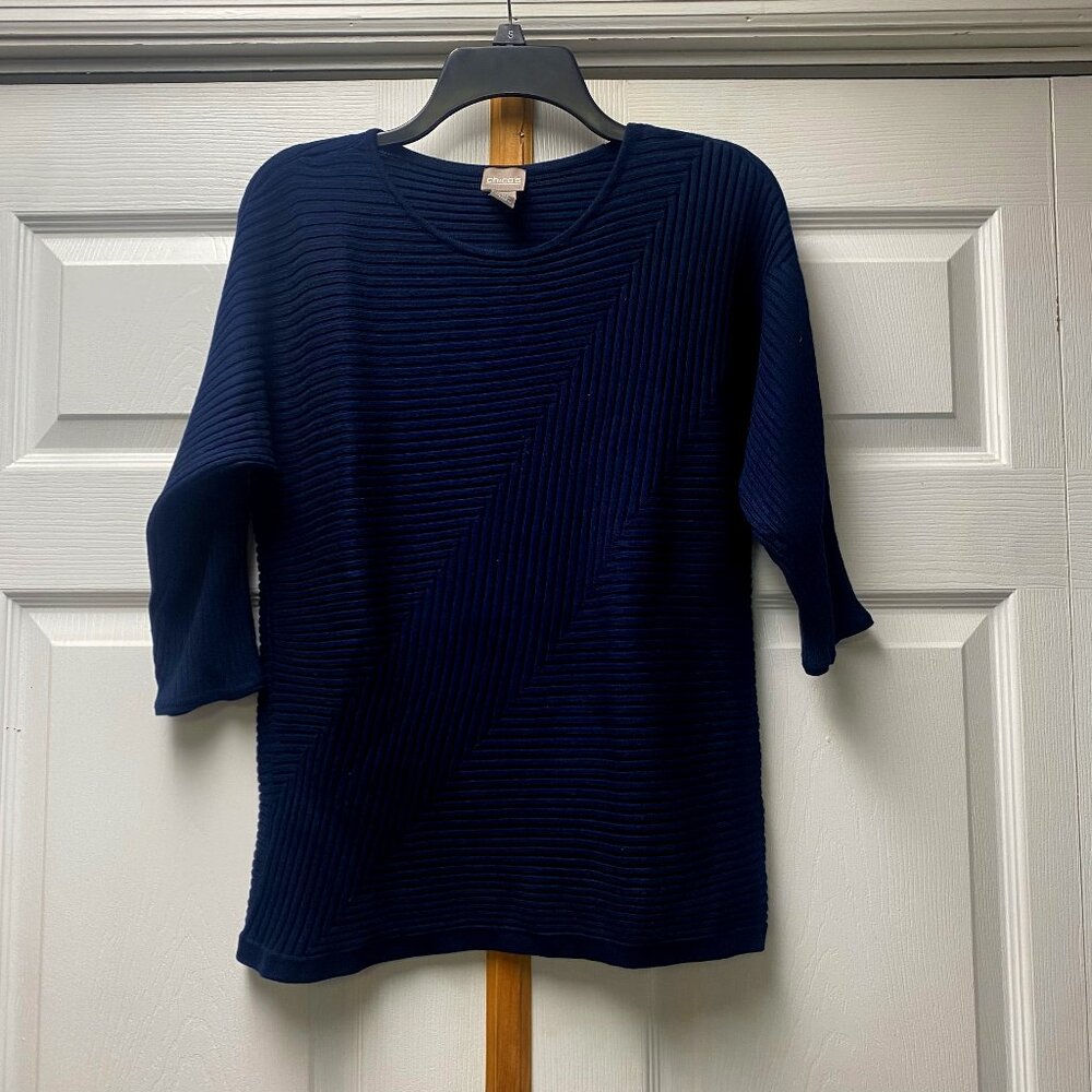 Chico's 3/4 Sleeve Light Weight Sweater - Sz 0 (Small)
